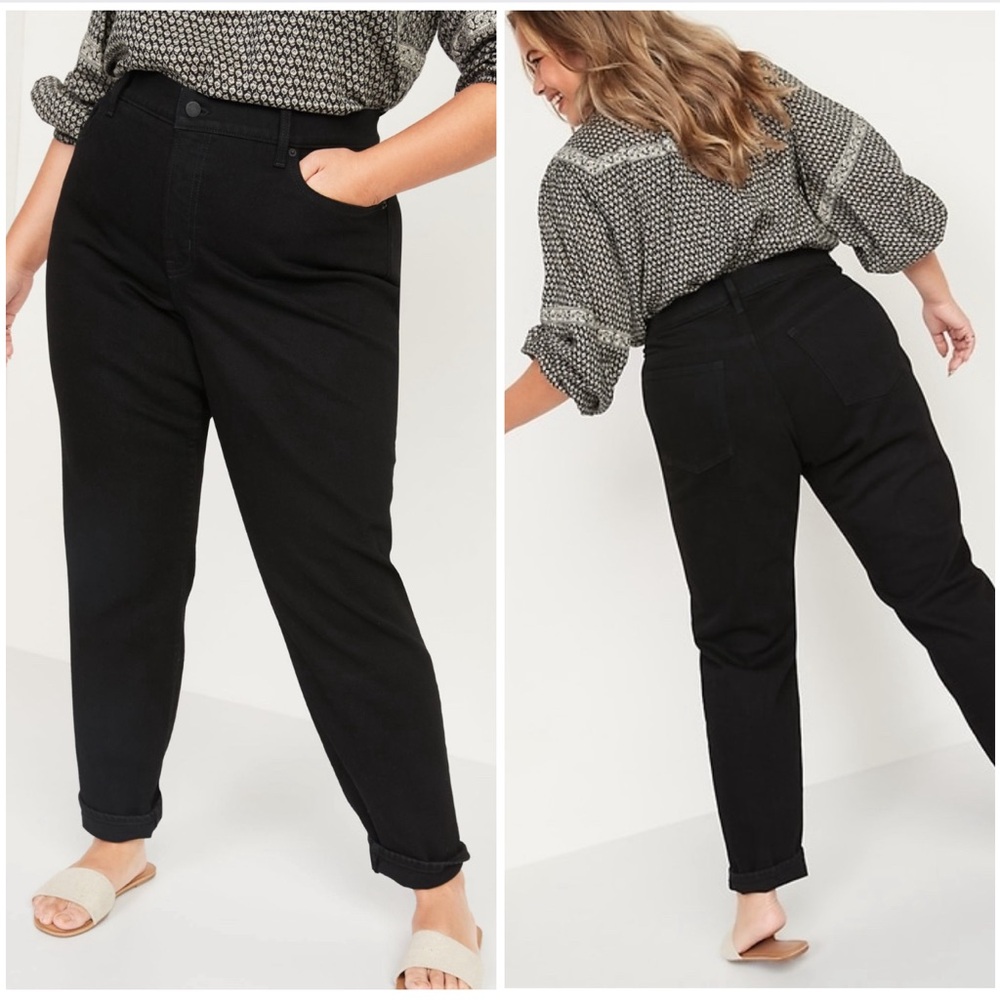 Old Navy NWT! Black Jack High-Waisted Secret-Smooth Pockets O.G. Straight Jeans - Picture 1 of 16